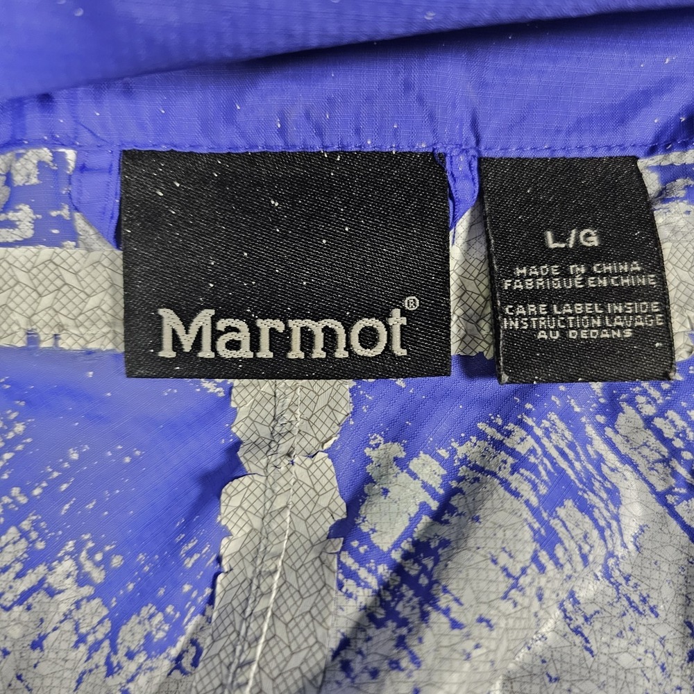 Marmot Rain Jacket Womens Large Purple Hooded Lightweight Outdoor Shell - Picture 8 of 13